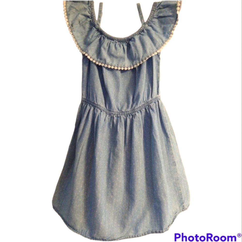 Jean dress with ruffles top